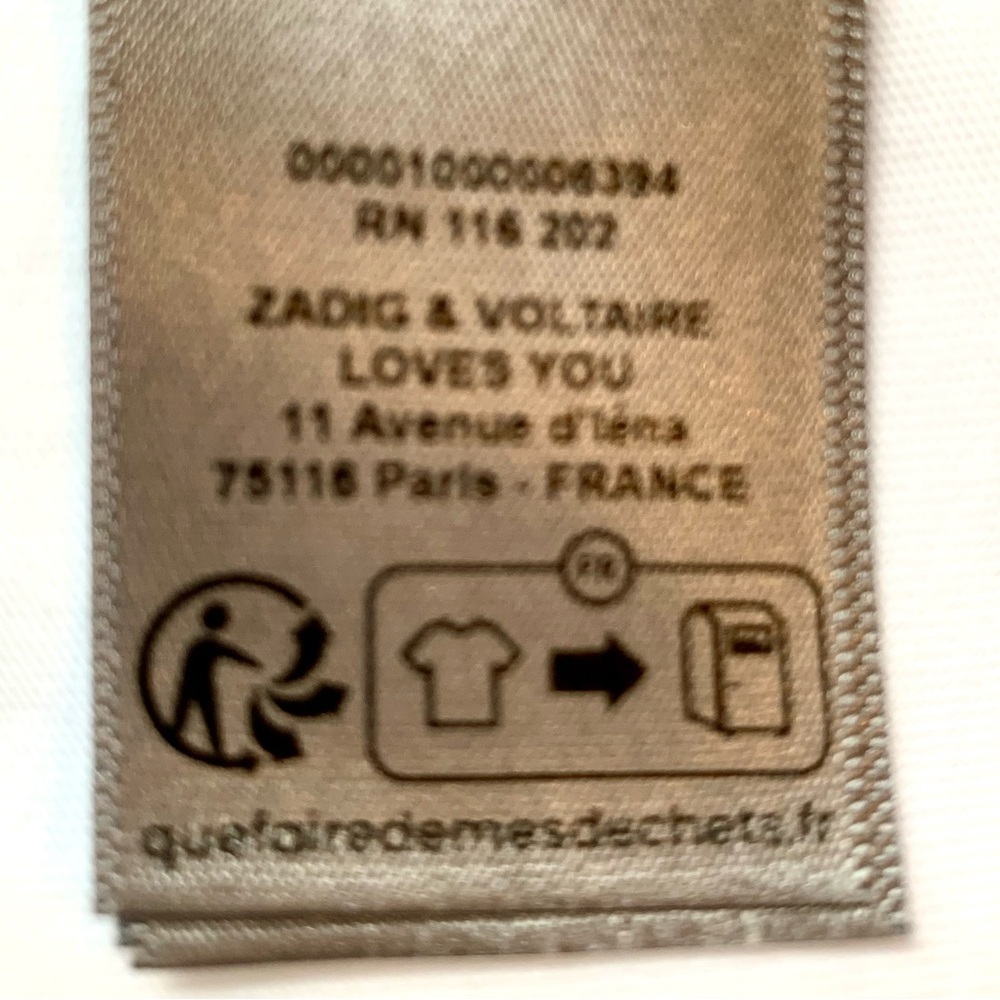 NEW ZADIG & VOLTAIRE T-SHIRT PALMIER ART FESTIVAL GRAPHIC COTTON SMALL - Picture 11 of 11